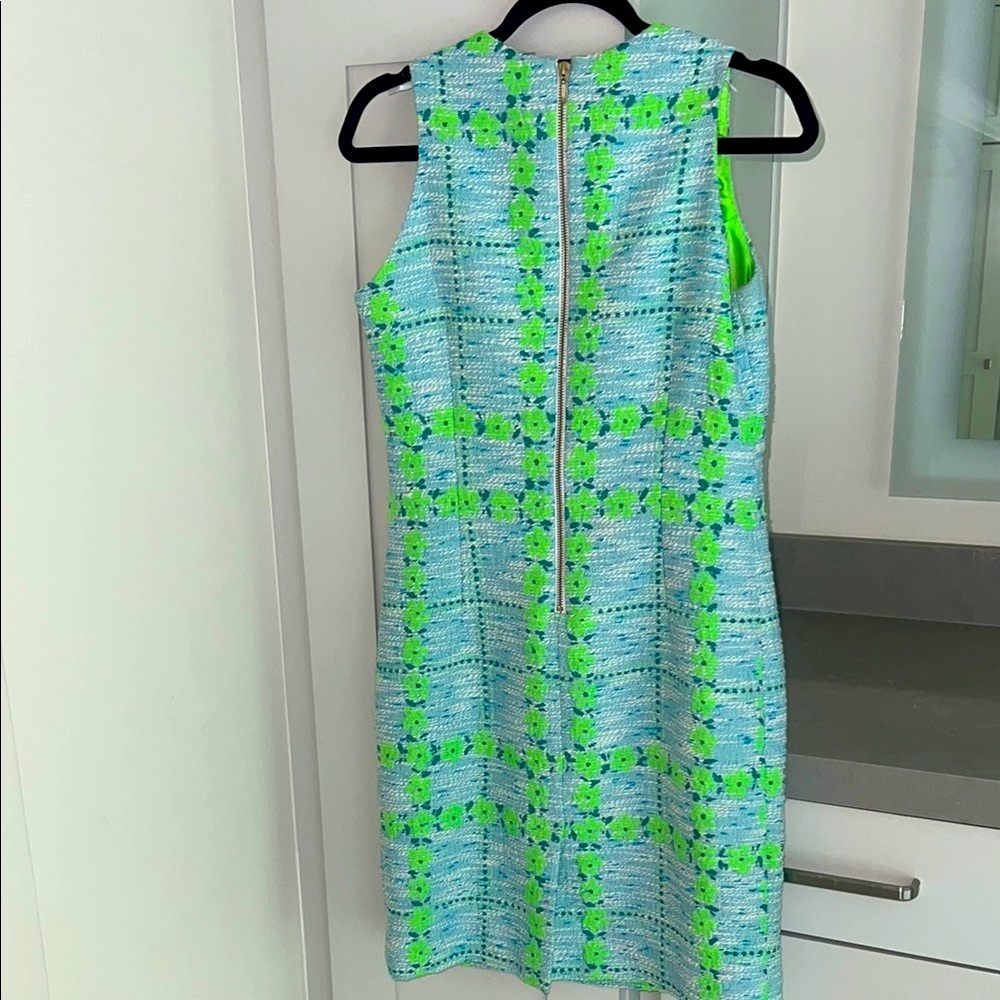 Sara Campbell Green and Blue Sleeveless Sheath Dress - Picture 4 of 5